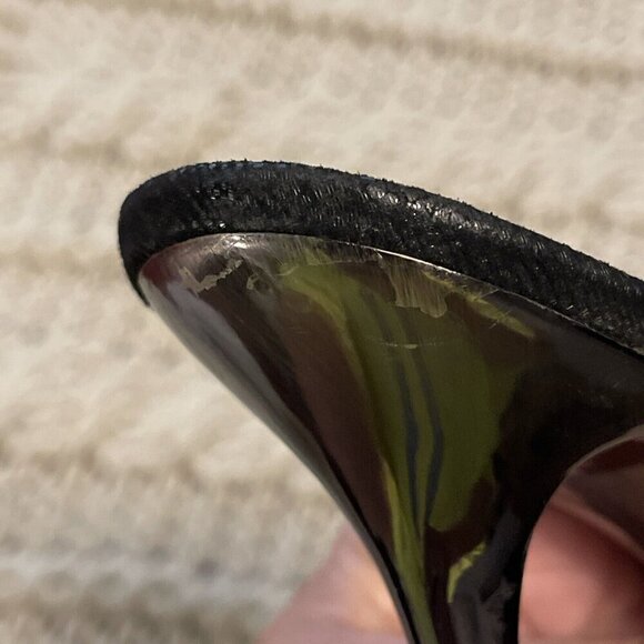 Marino Fabiani Sandals Women’s Sz38 Black Heels Rhinestone Accent.‎ W/defects on - Picture 15 of 15
